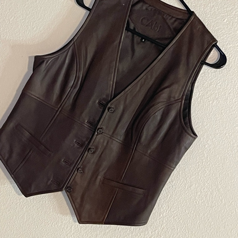 Cobian Brown Leather Vest